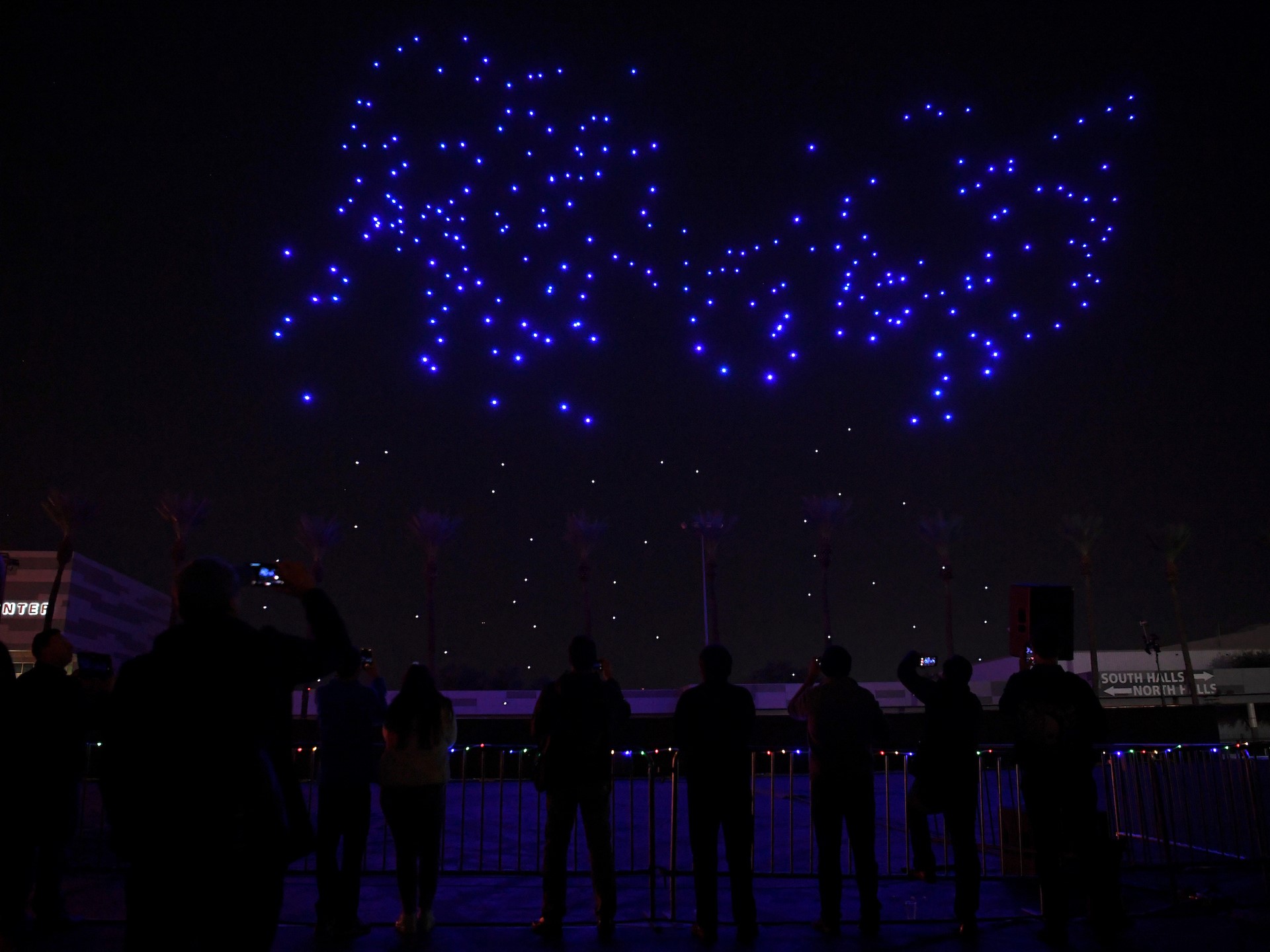 Approximately 300 drones