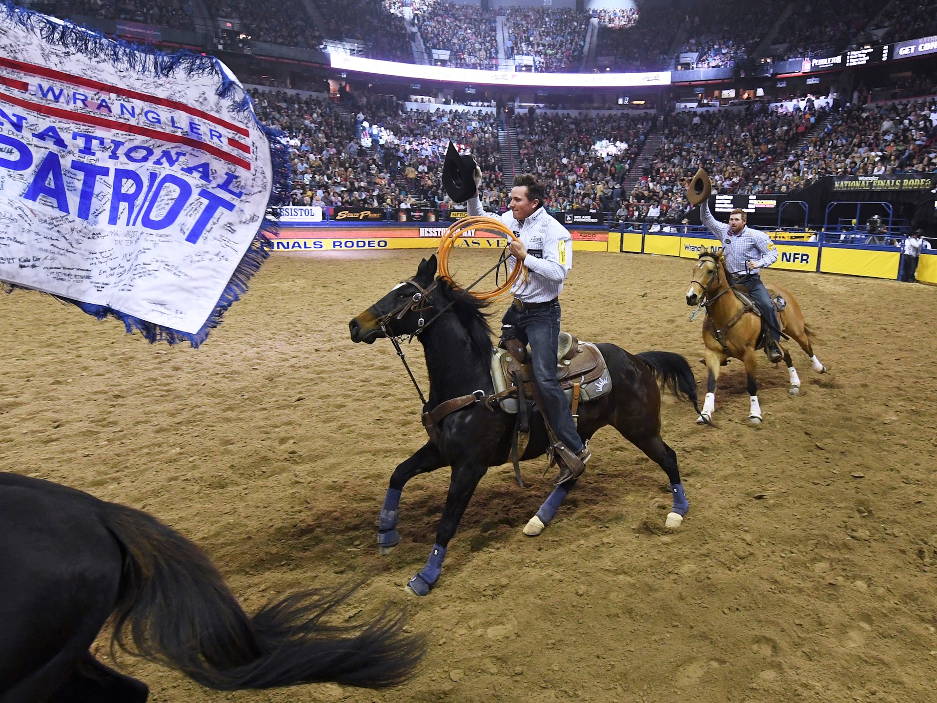 Final: Team roping champions Cody Snow and Wesley Thorp