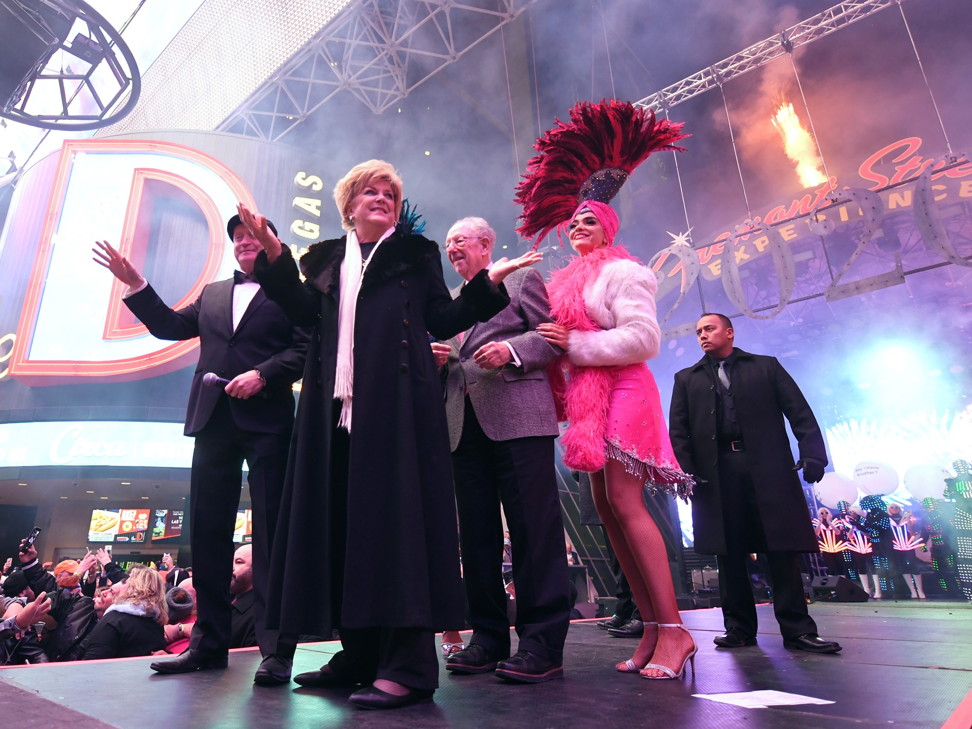 Las Vegas Mayor Carolyn G. Goodman rings in 2020 at the Fremont Street Experience
