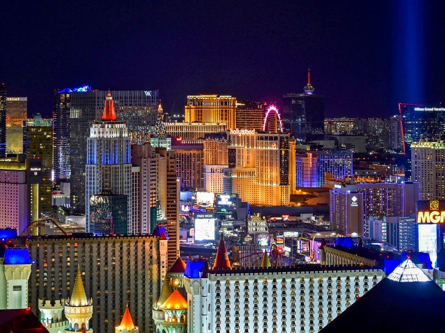 The Las Vegas Strip seen looking north from the Skyfall Lounge a top the Delano