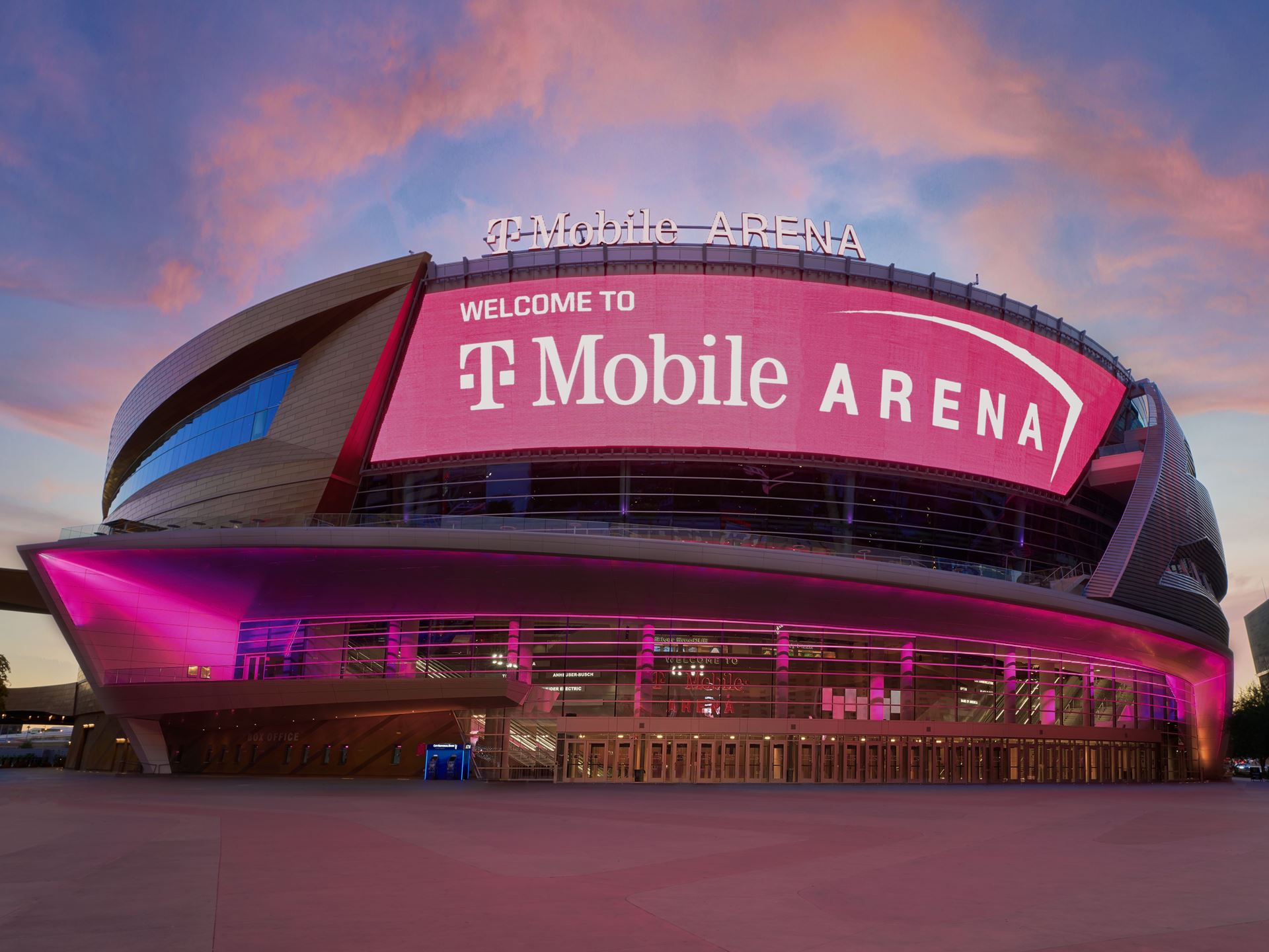 T Mobile Arena Exterior Dusk Photo Credit Al Powers