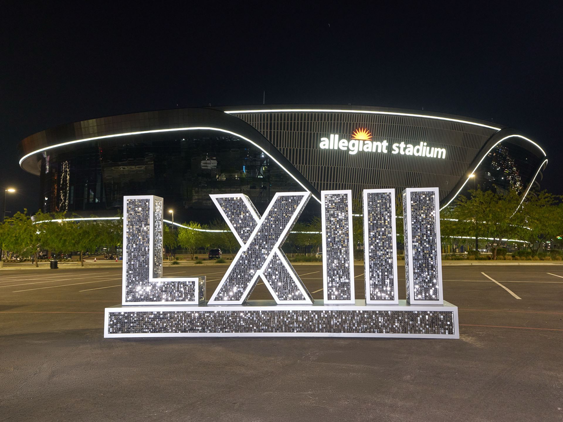 LXIII in front of Allegiant Stadium