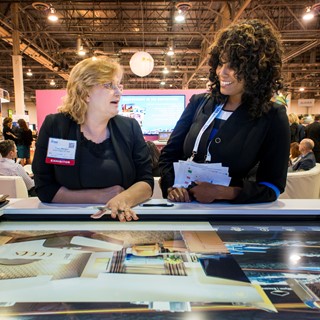 Trade show attendees experience new technology