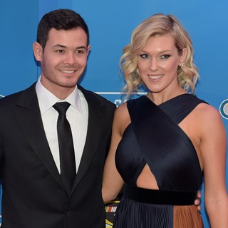 Driver Kyle Larson and his girlfriend Katelynn Sweet arrive on the red carpet for the annual NASCAR Sprint Cup Series Aw