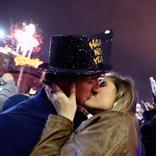 New Year's Eve kiss