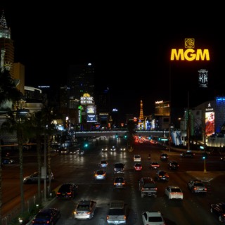 Marquees along the Las Vegas Strip are dimmed