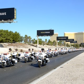 A processional to honor Las Vegas Metropolitan Police Officer Charleston Hartfield