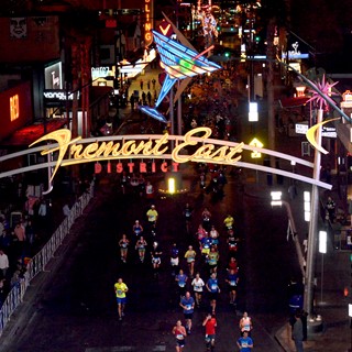 Marathon runners in Downtown Las Vegas