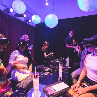 Attendees Experience Vegas Virtual Reality Artwork during Miami Art Week