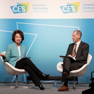 U.S. Secretary of Transportation Elaine Chao and Consumer Technology Association President and CEO Gary Shapiro