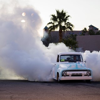 The burnout competition during the Mesquite Motor Mania car show