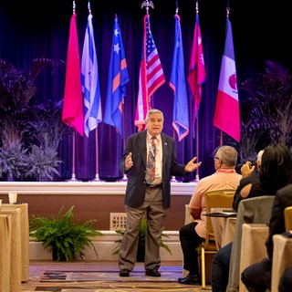 Peter E. Tarlow. Ph.D., president of Tourism & More, Inc., speaks at the International Tourism Security Conference