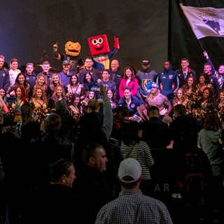 Athletes gather for a group photo