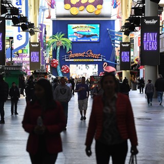 Signs along the Fremont Street Experience