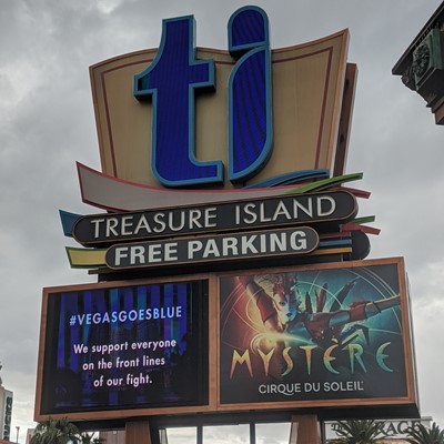 Treasure Island participates in the #VegasGoesBlue campaign April 7