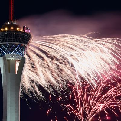 Fireworks at The STRAT Hotel, Casino & Skypod