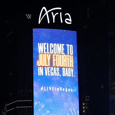 ARIA Las Vegas Fourth of July marquee