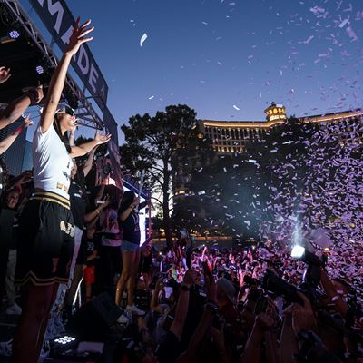 Las Vegas Aces Celebrate Outside Bellagio Resort & Casino 