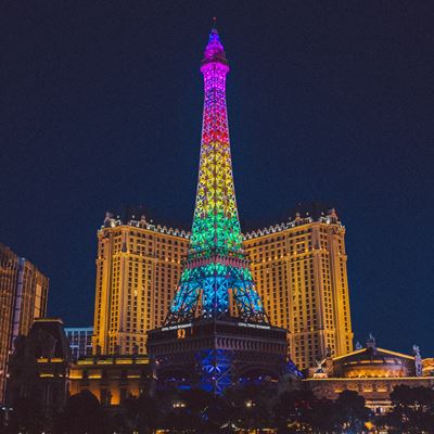 Eiffel Tower at Paris Las Vegas Celebrates LGBTQ Pride