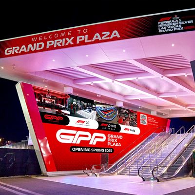 Grand Prix Plaza Escalator Entrance Credit Las Vegas Grand Prix