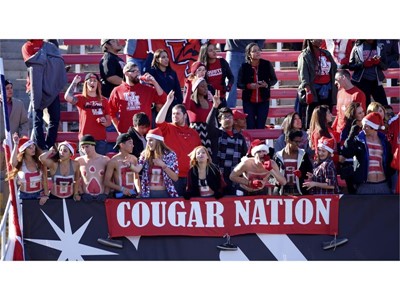 University of Houston fans cheer during their Las Vegas Bowl game