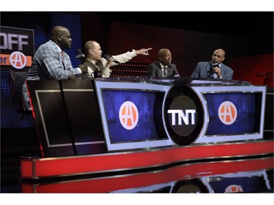Shaquille O’Neal, Ernie Johnson, Kenny Smith and Charles Barkley
