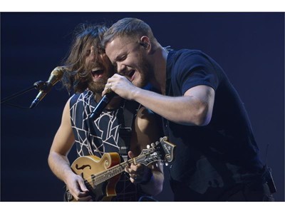 Wayne Sermon, left, and Dan Reynolds of Imagine Dragons