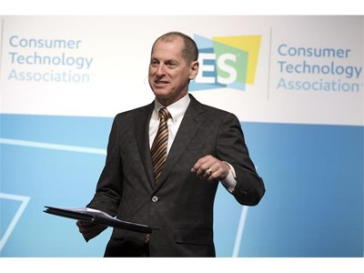 Consumer Technology Association President and CEO Gary Shapiro speaks during the second day of CES