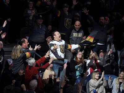 Fans at the Vegas Golden Knights NHL hockey game