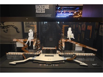 A model of the enormous set from the Steel Wheels tour is