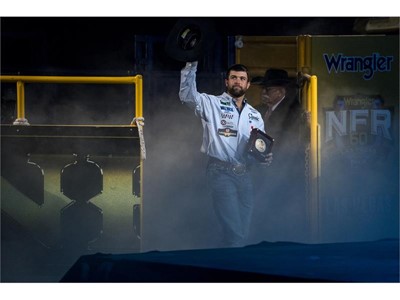 Paul Eaves is announced as team roping aggregate champion
