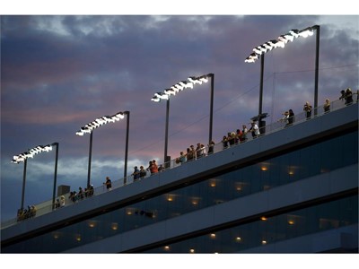 Fans watch from the roof