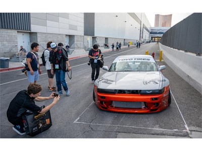 Visitors check out the Toyo Tires