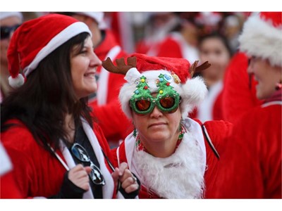 Participants in their Christmas finery