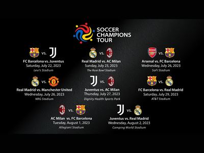 Soccer Champions Tour Schedule