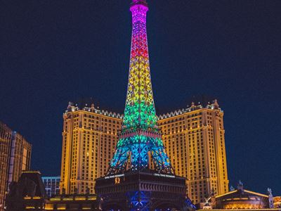 Eiffel Tower at Paris Las Vegas Celebrates LGBTQ Pride