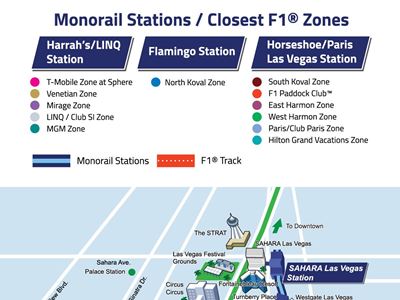 Route Map for Las Vegas Monorail Formula 1 Las Vegas Grand Prix
