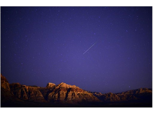 Meteor lights up the sky over the Spring Mountains
