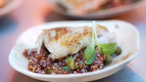 Vegas Uncork'd: Pan roasted skate wing with quinoa salad from RM Seafood