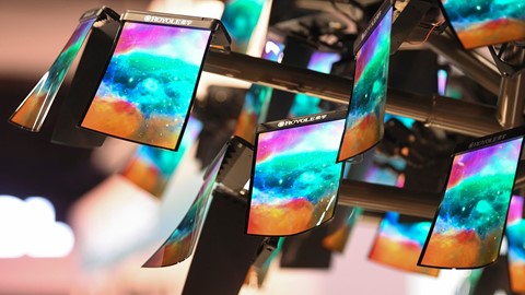 A display of flexible display screens