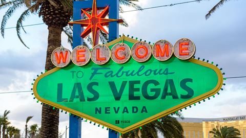 Welcome to Fabulous Las Vegas sign goes green for St. Patrick's Day 2021