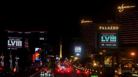 Super Bowl Marquee Las Vegas Strip