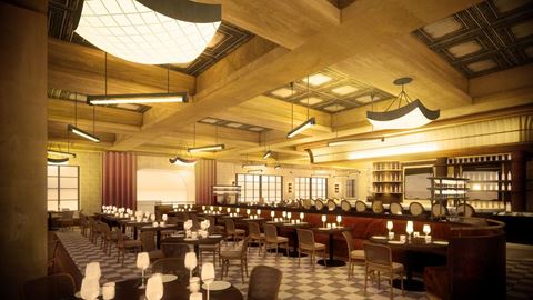 Brasserie B by Bobby Flay Dining Room Rendering Credit Olivia Jane Design