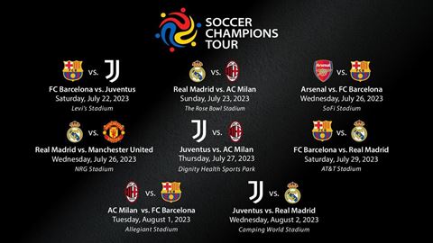 Soccer Champions Tour Schedule