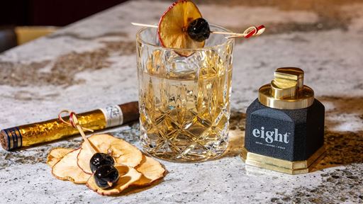 Eight Seasonal Tequila Old Fasioned with cigar credit to Toby Acuna