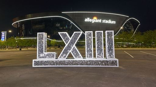 LXIII in front of Allegiant Stadium