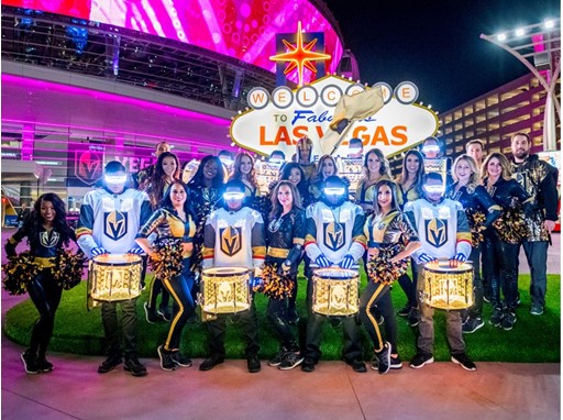 The Vegas Golden Knights Drumbots drumline