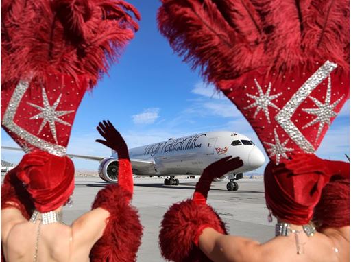 Showgirls Welcome Virgin Atlantic Flight
