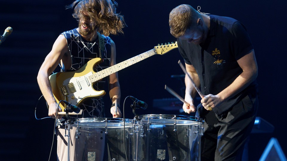 Wayne Sermon, left, and Dan Reynolds of Imagine Dragons