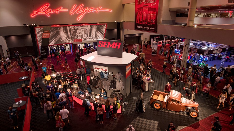 The Specialty Equipment Market Association (SEMA) Show in the main concourse lobby of the Las Vegas Convention Center